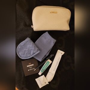 Missoni Cream and Blue Travel Canvas Pouch Set